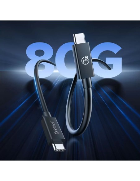 
USB-C laidas USB4 Thunderbolt5 80Gbps 240W 1.5m - juodas
