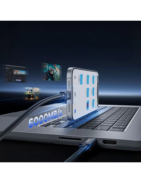 
USB-C laidas USB4 Thunderbolt5 80Gbps 240W 1.5m - juodas
