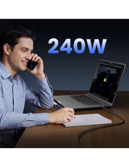 
USB-C laidas USB4 Thunderbolt5 80Gbps 240W 1.5m - juodas
