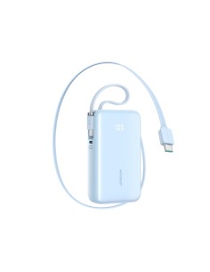
10000mAh 35W nešiojamas įkroviklis su ištraukiamu USB-C laidu ir USB-C dirželiu – mėlynas
