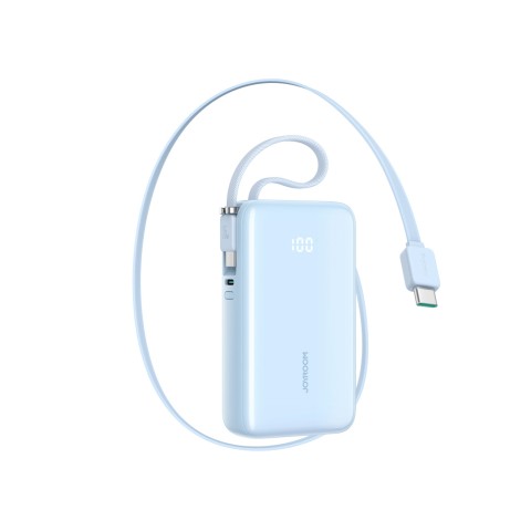 
10000mAh 35W nešiojamas įkroviklis su ištraukiamu USB-C laidu ir USB-C dirželiu – mėlynas
