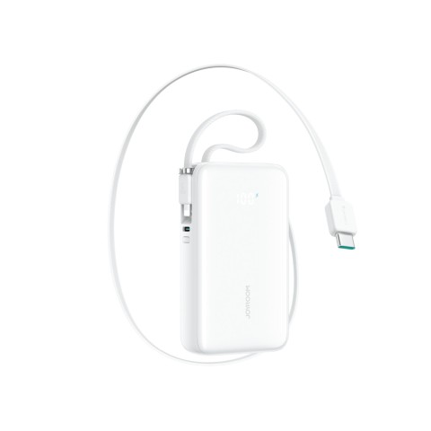 
10000mAh 35W nešiojama baterija su ištraukiamu USB-C laidu ir „Lightning“ dirželiu – balta
