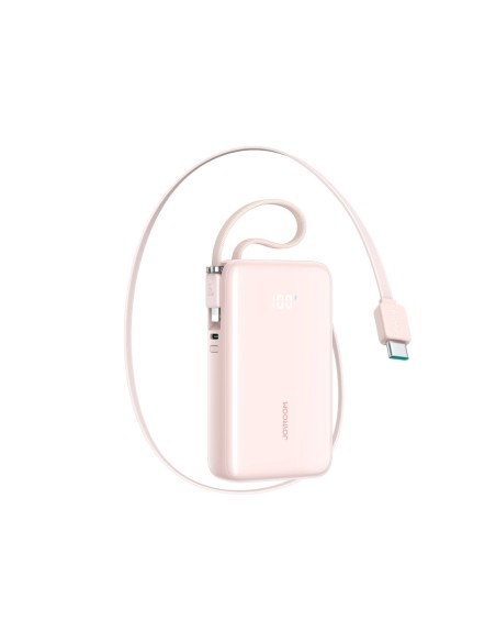 
10000mAh 35W nešiojama baterija su ištraukiamu USB-C laidu ir „Lightning“ dirželiu – rožinė
