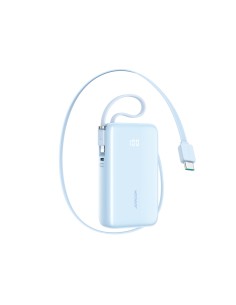 
10000mAh 35W nešiojama baterija su ištraukiamu USB-C laidu ir „Lightning“ dirželiu – mėlyna
