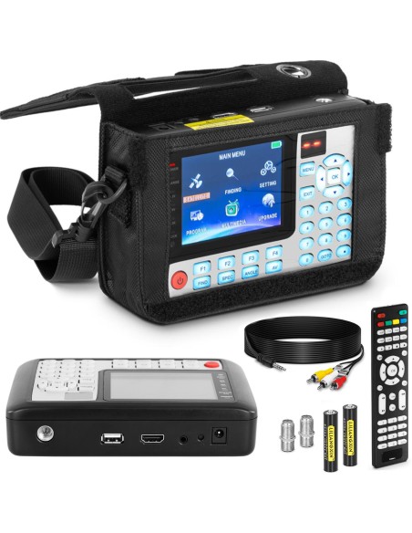 Palydovinės televizijos signalo matuoklis DVB-S2 DiSEqC 1.0-1.3 USALS LCD USB 4400mAh Palydovinės televizijos signalo matuoklis DVB-S2 DiSEqC 1.0-1.3 USALS LCD USB 4400mAh