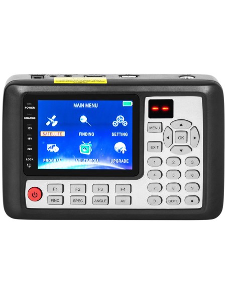 Palydovinės televizijos signalo matuoklis DVB-S2 DiSEqC 1.0-1.3 USALS LCD USB 4400mAh Palydovinės televizijos signalo matuoklis DVB-S2 DiSEqC 1.0-1.3 USALS LCD USB 4400mAh
