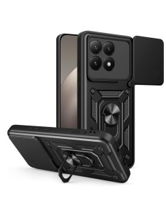 
„Xiaomi 15T CamShield Pro“ dėklas su objektyvo dangteliu ir stovu - juodas
