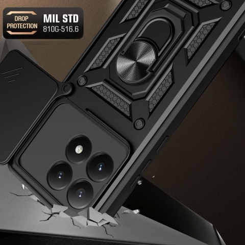 
„Xiaomi 15T CamShield Pro“ dėklas su objektyvo dangteliu ir stovu - juodas
