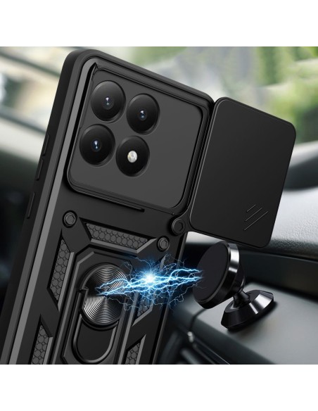 
„Xiaomi 15T CamShield Pro“ dėklas su objektyvo dangteliu ir stovu - juodas
