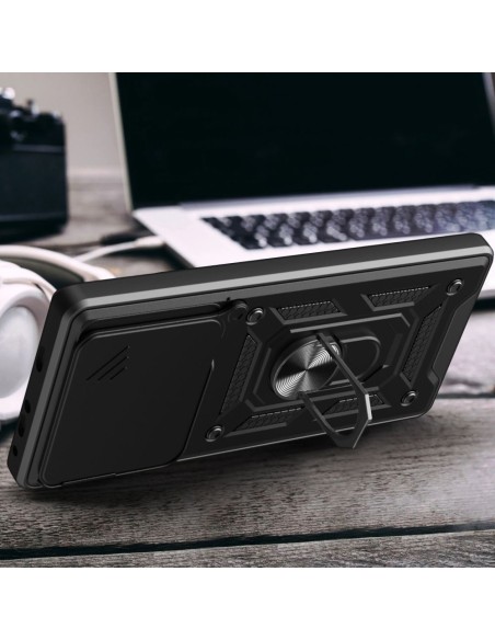 
„Xiaomi 15T CamShield Pro“ dėklas su objektyvo dangteliu ir stovu - juodas
