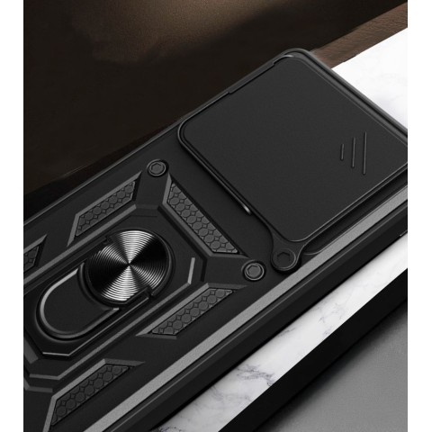 
„Xiaomi 15T CamShield Pro“ dėklas su objektyvo dangteliu ir stovu - juodas
