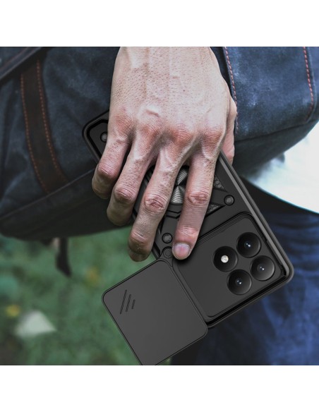 
„Xiaomi 15T CamShield Pro“ dėklas su objektyvo dangteliu ir stovu - juodas
