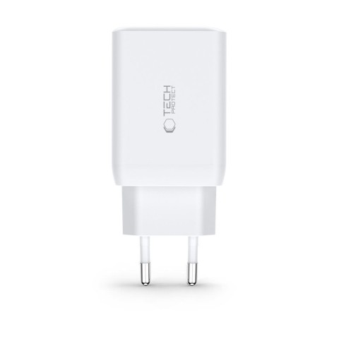 
USB-C USB-A C65W PD 65W QC sieninis įkroviklis – baltas
