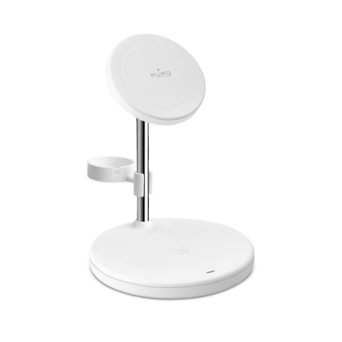 
3 viename belaidis įkroviklis su stovu, skirtas „iPhone AirPods“ ausinėms su USB-A adapteriu – baltas
