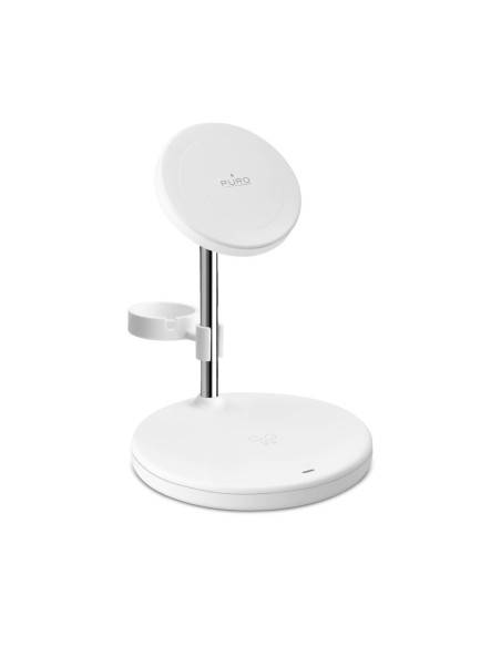 
3 viename belaidis įkroviklis su stovu, skirtas „iPhone AirPods“ ausinėms su USB-A adapteriu – baltas
