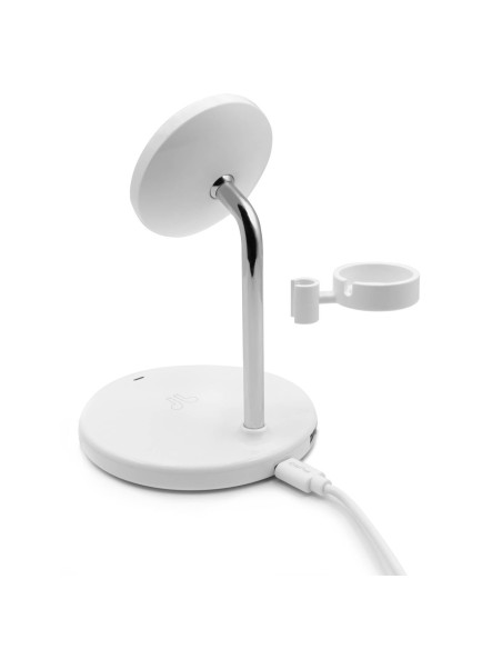 
3 viename belaidis įkroviklis su stovu, skirtas „iPhone AirPods“ ausinėms su USB-A adapteriu – baltas
