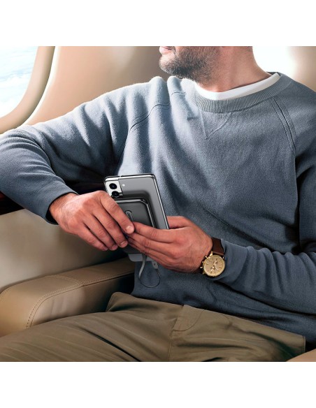 Powerbank 10000mAh 20W Quick Charge USB USB-C integruotas USB-C laidas juodas