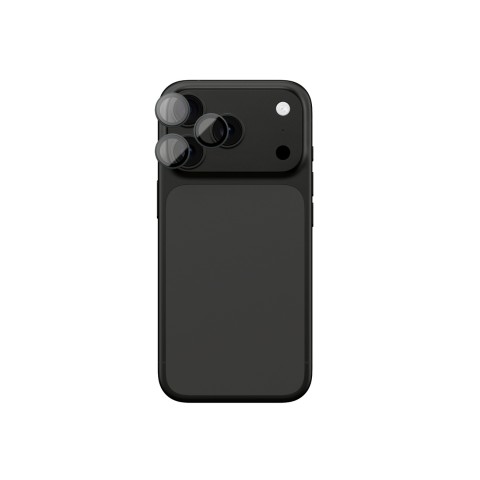 
„iPhone 17 Pro / Pro Max“ safyrinis kameros stiklas su pilku rėmeliu
