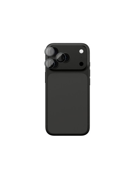 
„iPhone 17 Pro / Pro Max“ safyrinis kameros stiklas su pilku rėmeliu
