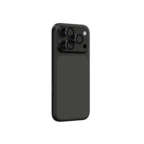 
„iPhone 17 Pro / Pro Max“ safyrinis kameros stiklas su pilku rėmeliu
