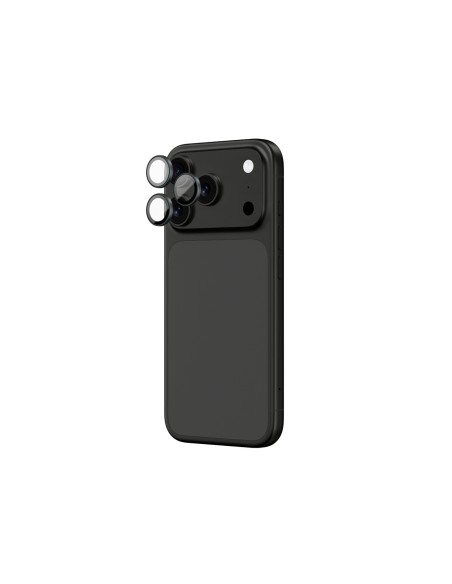 
„iPhone 17 Pro / Pro Max“ safyrinis kameros stiklas su pilku rėmeliu
