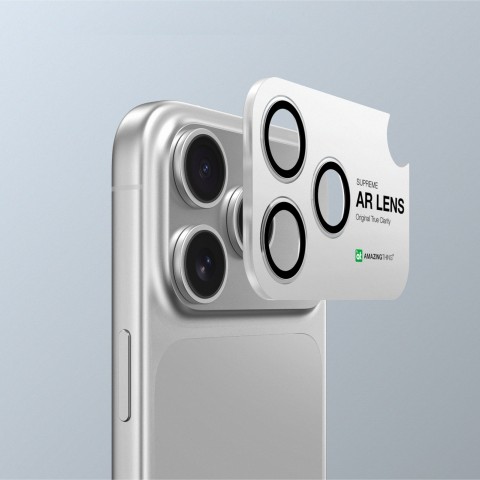 
iPhone 17 Pro / Pro Max safyrinis kameros stiklas su juodu rėmeliu
