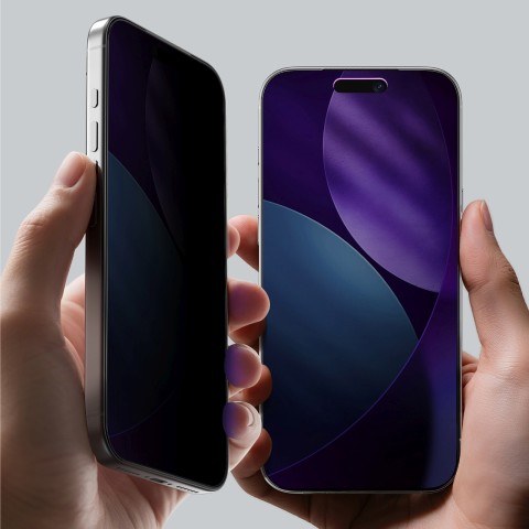 
„iPhone 17 Pro Max Titan“ apsauginis grūdintas stiklas su „FusionFilter 7“ apsauga nuo privatumo
