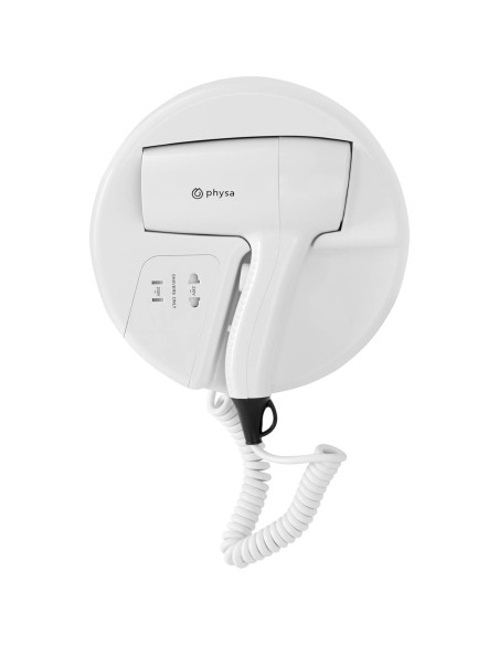 Viešbučio baseino sieninis plaukų džiovintuvas su elektros lizdu 1200 W baltas