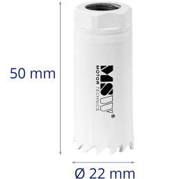 Dviejų metalų skylių pjūklo grąžtas metaliniam medienos plastikui sk. 22 mm