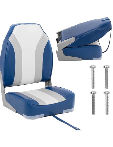 Fotelio sulankstoma sėdynė motorinei valčiai 36 x 43 x 60 cm balta-pilka-mėlyna Fotelio sulankstoma sėdynė motorinei valčiai 36 x 43 x 60 cm balta-pilka-mėlyna