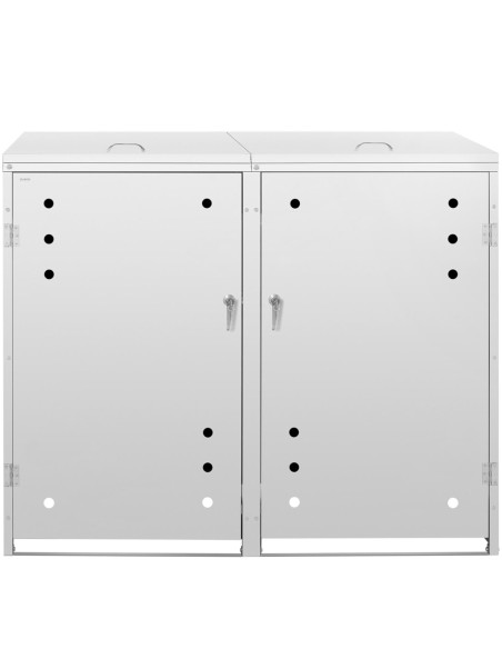 Dvigubas šiukšliadėžės dangtis su apvaliomis skylutėmis PLIENAS 2x 240 l Dvigubas šiukšliadėžės dangtis su apvaliomis skylutėmis PLIENAS 2x 240 l