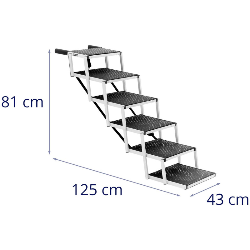 Sulankstomi aliumininiai laiptai šuniui automobiliui, aukštis 81 cm iki 68 kg - 6 laipteliai