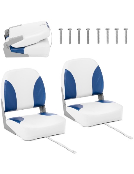 Fotelio sulankstoma sėdynė motorinei valčiai 44 x 45 x 44 cm balta-mėlyna 2 vnt. Fotelio sulankstoma sėdynė motorinei valčiai 44 x 45 x 44 cm balta-mėlyna 2 vnt.