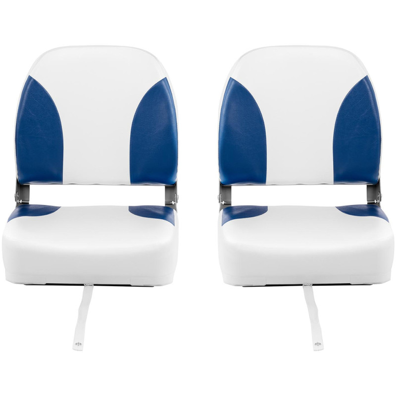 Fotelio sulankstoma sėdynė motorinei valčiai 44 x 45 x 44 cm balta-mėlyna 2 vnt.