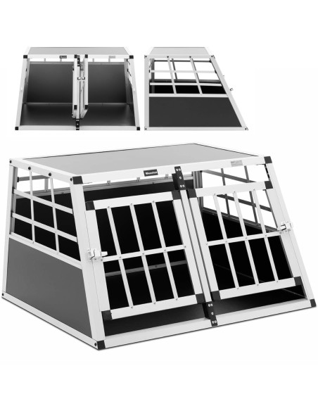 Trapecijos formos metalinis narvas šunims vežti 69 x 90 x 50 cm Trapecijos formos metalinis narvas šunims vežti 69 x 90 x 50 cm