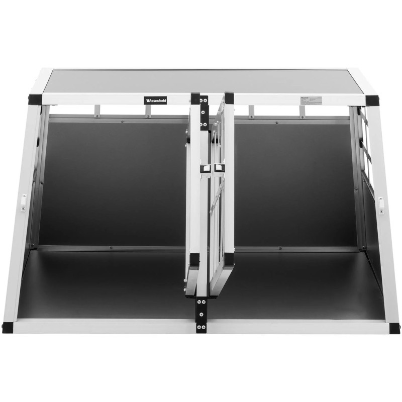 Trapecijos formos metalinis narvas šunims vežti 69 x 90 x 50 cm