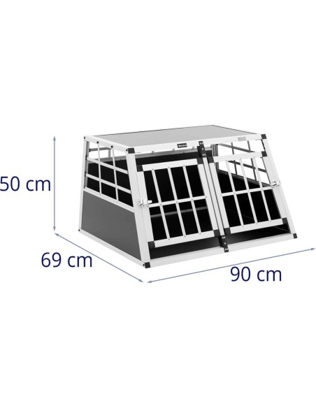Trapecijos formos metalinis narvas šunims vežti 69 x 90 x 50 cm Trapecijos formos metalinis narvas šunims vežti 69 x 90 x 50 cm