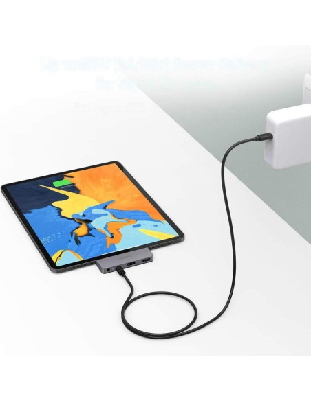 Prijungimo stotelė Apple iPad Pro HUB adapteriui USB Type C 4in1 60W PD black Prijungimo stotelė Apple iPad Pro HUB adapteriui USB Type C 4in1 60W PD black
