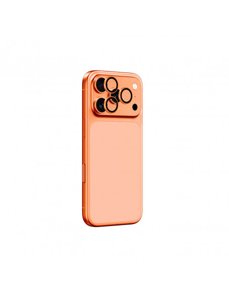 
„iPhone 17 Pro / Pro Max AR“ safyrinis lęšio stiklas – oranžinis rėmelis
