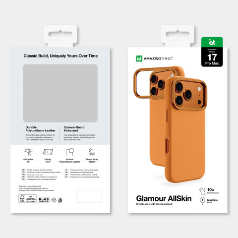 
„iPhone 17 Pro Glamour“ dėklas – oranžinis
