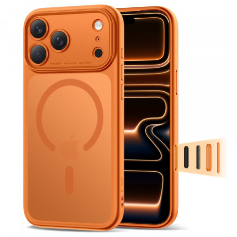 
„Magpeak Magsafe CC“ apsauginis dėklas, skirtas „iPhone 17 Pro Max“ – matinės oranžinės spalvos
