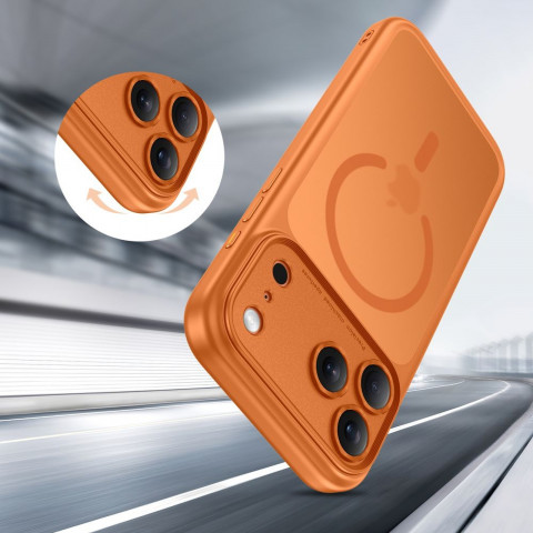 
„Magpeak Magsafe CC“ apsauginis dėklas, skirtas „iPhone 17 Pro Max“ – matinės oranžinės spalvos
