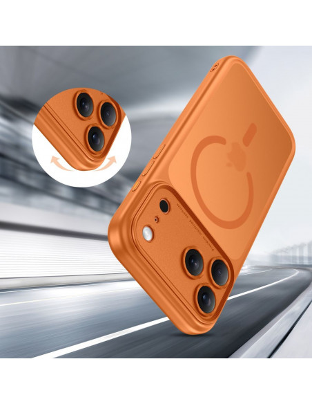 
„Magpeak Magsafe CC“ apsauginis dėklas, skirtas „iPhone 17 Pro Max“ – matinės oranžinės spalvos
