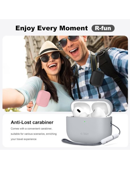 
Apsauginis silikoninis dėklas „AirPods Pro 3“ ausinėms – juodas
