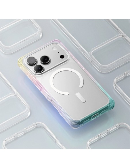 
„iPhone 17 Pro Max Omni MagSafe“ dėklas – permatomas vaivorykštės spalvos

