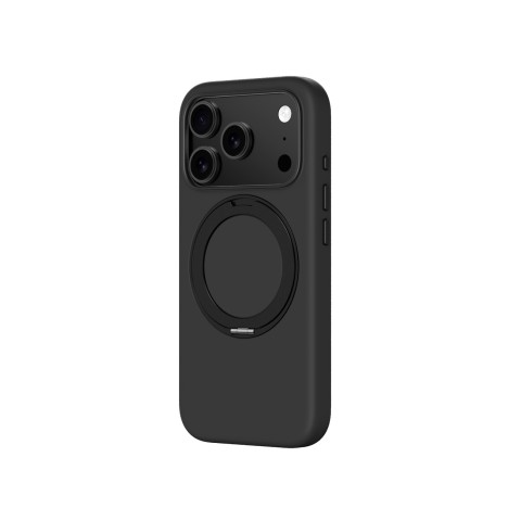 
„Cloudie“ „iPhone 17 Pro“ dėklas su stovu – juodas
