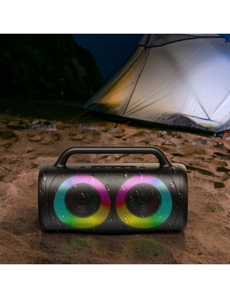 Belaidis Bluetooth 5.1 garsiakalbis su spalvotu LED apšvietimu juodu Belaidis Bluetooth 5.1 garsiakalbis su spalvotu LED apšvietimu juodu