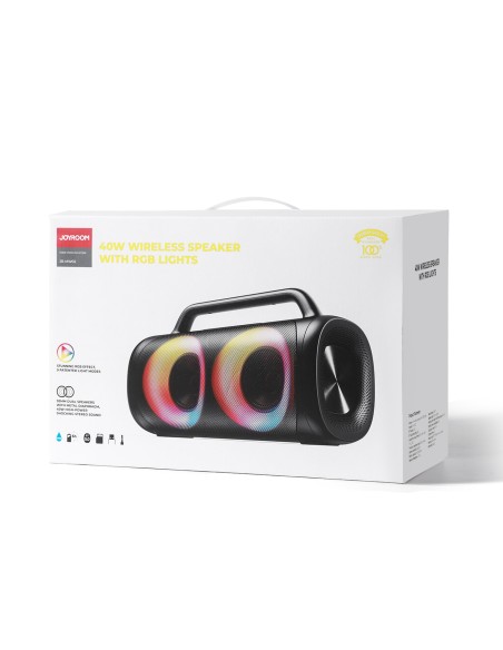 Belaidis Bluetooth 5.1 garsiakalbis su spalvotu LED apšvietimu juodu Belaidis Bluetooth 5.1 garsiakalbis su spalvotu LED apšvietimu juodu