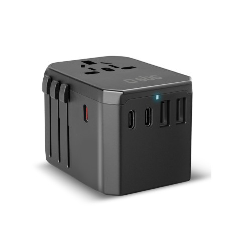 
Kelioninis adapteris ES JK JAV AUS USB-C USB-A GaN 70W - juodas
