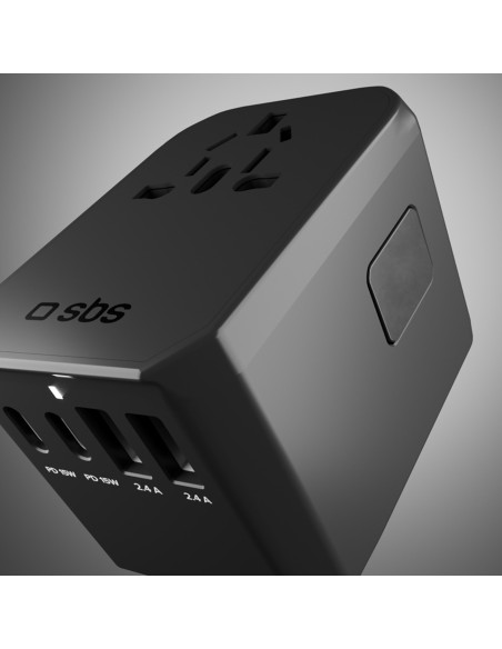 
Kelioninis adapteris ES JK JAV AUS USB-C USB-A GaN 70W - juodas

